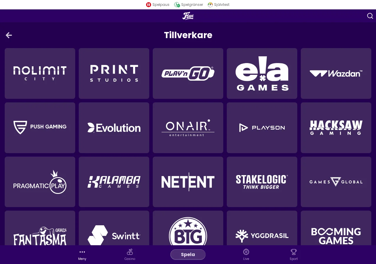 FlaxCasino providers
