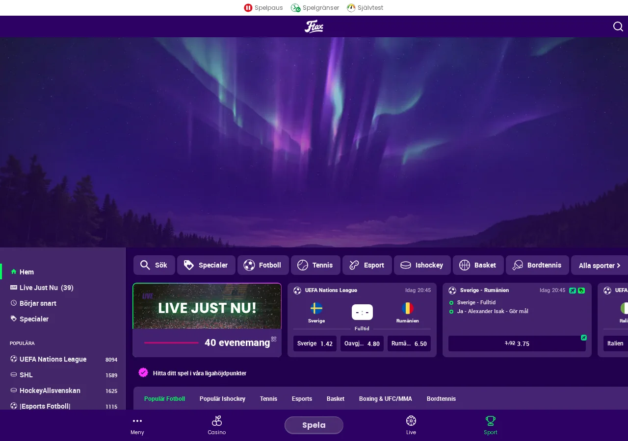 FlaxCasino sports coverage